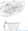 Poolspa Wanna asymetryczna MISTRAL 150x105 lewa + nogi PWA3Z10ZN000000